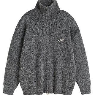 万有引力博物馆立领开衫毛衣女春秋款宽松简约百搭上衣针织衫外套