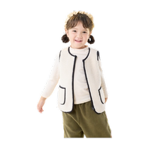 Balabala childrens vest can be worn at home for boys and girls home clothes plus velvet childrens baby vests with contrasting colors and trends