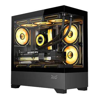 Easy air halberd 5700x+5060/14600kf+rtx5060ti graphics card water-cooled desktop computer host e-sports game live broadcast office home assembly computer.