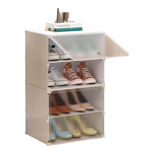 The doorstep shoe rack is small and narrow for household dustproof