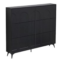 Black ultra-thin tipping bucket shoe cabinet door outside home doorway indoor entry shoe cabinet entrance cabinet storage artifact to save space