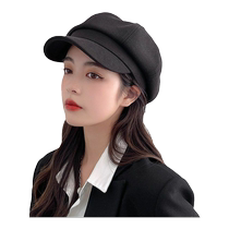 New beret spring and autumn Korean version versatile solid color newsboy hat painter hat trendy Japanese octagonal hat womens fashion
