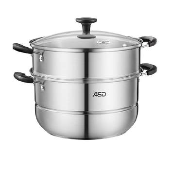 Aistar stainless steel steamer with double bottom structure