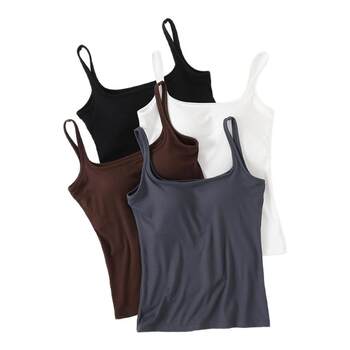 Camisole ສໍາລັບແມ່ຍິງທີ່ມີ pads ເຕົ້ານົມ, ບໍ່ຈໍາເປັນຕ້ອງໃສ່ bra, ໃສ່ໃນ, ພາຍນອກໃສ່ທັງຫມົດໃນຫນຶ່ງ underwear, ລຸ່ມ, slimming tube ເທິງ