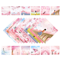 Origine Cherry Blossom Milliers de papier Cranes Children Handmade Origami Special Paper Elementary Students Kindergarten Square Color Paper Multiple Colorful Bifacial Starry Paper Diy Material Full Set Folded Paper Soft Cut Paper Jam