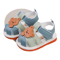 Le Jing Kirch est appelé chaussures de chaussures pour bébés Style dété Baotou Baby Learn Step sandales Girls Soft bottom Boys Cartoon Sandals