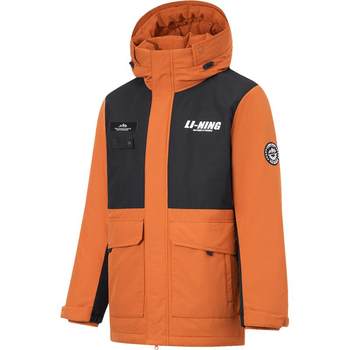 Li Ning Hotpot Down Jacket Water-Repellent ໃຫມ່ລະດູຫນາວຜູ້ຊາຍ Duck Down Hooded Workwear ສັ້ນກິລາເທິງ