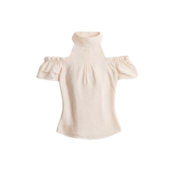 Rose mist tencel ຊຸດ 2 ສິ້ນແຂນຂານອກບ່າ
