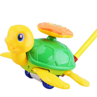 Baby dragging toddler plane toys