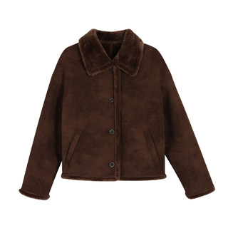 Pusumede faux suede jacket plush coat