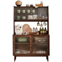 Original element solid wood sideboard Nordic modern minimalist restaurant oak black walnut storage cabinet F8142