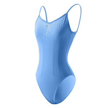 Zongai Dance Academy Dance Exam Leotard with Rhinestones, Ballet Leotard for Women, High-Cut One-Piece Dance Performance Costume