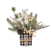 Рождественские украшения Nordic Wind Wind England Plaid Tabletop Mall Christmas Tree props