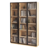 Dongwo Diyi impression solid wood bookcase glass cabinet door modern minimalist living room shelf storage cabinet with sensor light