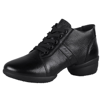 2024 New Square Dance Shoes Womens Four Seasons Dance Shoes Soft Sole Genuine Leather Dance Shoes Adult Ghost Step Sailor Leather Shoes