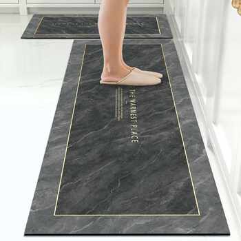 Diatom mud kitchen floor mats, non-slip, anti-oil, water-absorbent door mats, stain-resistant door mats, waterproof household no-wash wipeable carpets