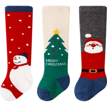 Betis baby stockings autumn and winter thickened newborn childrens Christmas socks baby New Years high socks S