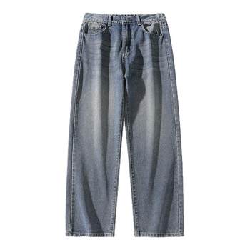 Mark huafei casual jeans 2025 new outdoor wide leg pants versatile loose straight pants plus velvet thickening