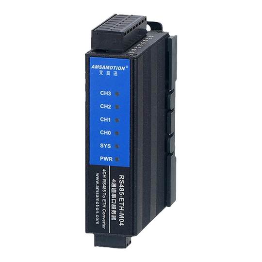 艾莫迅 4四多路rs485转以太网模块串口服务器modbus rtu转tcp工业级网络通讯物联网关稳定通信 RS485-ETH-M04
