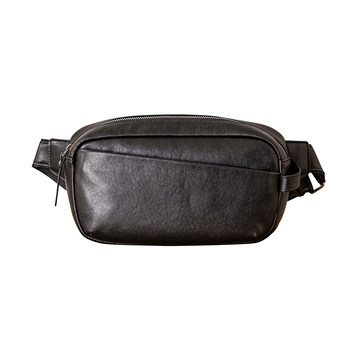 Back-step genuine leather men's casual and versatile sports crossbody bag