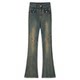 Fabric Pig Wild Caramel American spliced jeans bootcuts for women in autumn and winter trousers slim slim retro retro