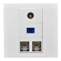 Type 86 shielded CAT6A Category 6e network port with TV panel cable TV SC fiber optic 2-hole computer socket