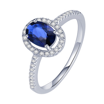 Personal jewelry royal blue sapphire diamond ring