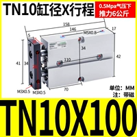 Двойной осевой цилиндр TN10x100-S