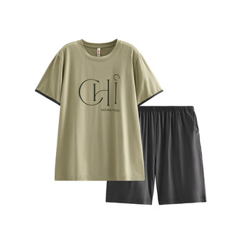 Fenton men's short-sleeved shorts pure cotton summer home clothes