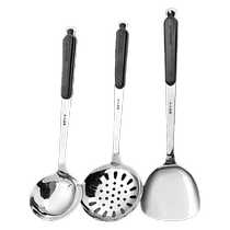 Shibazi makes anti-scalding spatula set cooking spatula combination household frying spoon soup spoon colander two-piece set 1102