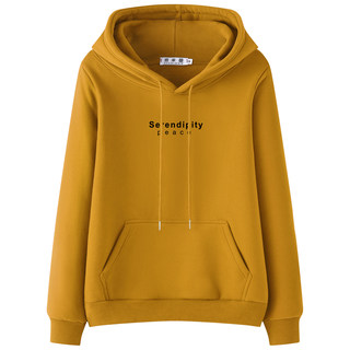 Women's autumn and winter fleece pure cotton loose hooded sweatshirt
