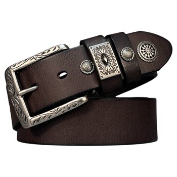 Pi laike first layer cowhide tangcao retro pin buckle belt