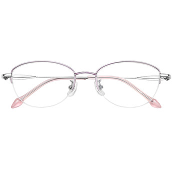 Mirror sound women's half-frame glasses ultra light pure titanium