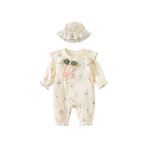 Fanhunting baby clothes autumn clothes newborn girl baby onesie princess full moon hundred days pure cotton romper spring and autumn