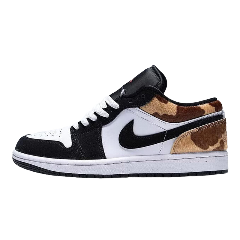 NIKE耐克男鞋AIR JORDAN 1黑白豹纹AJ1低帮板鞋篮球鞋IX8740-101-淘宝