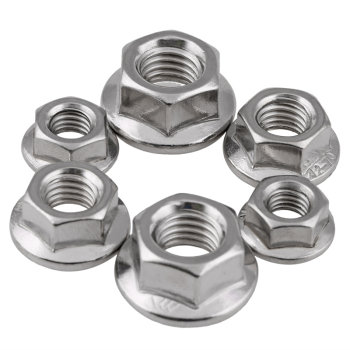 304 stainless steel hexagonal flange nut nut anti-slip locking nut inch fine/reverse tooth padded anti-loosening surface nut