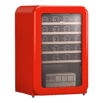 HCK Haschic Retro Red Wine Cabinet Thermostatic Cabinet 130RDA Home Small Ultra Slim Flush Ice Bar Fridge