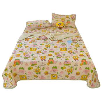 Children's cartoon latex cool mat summer quilt four-piece set