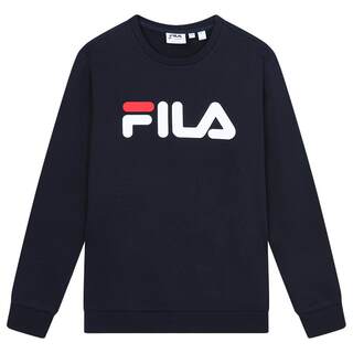 FILA 斐乐官方情侣款多彩套头卫衣秋季时尚大LOGO圆领长袖上衣