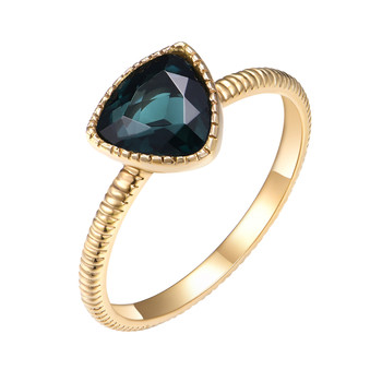 Natural colored gemstone 1 carat blue tourmaline ring