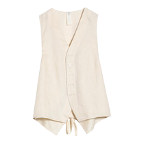 (Light commuting) puretea tea linen lace lace-up vest womens sleeveless top 2024 summer new product