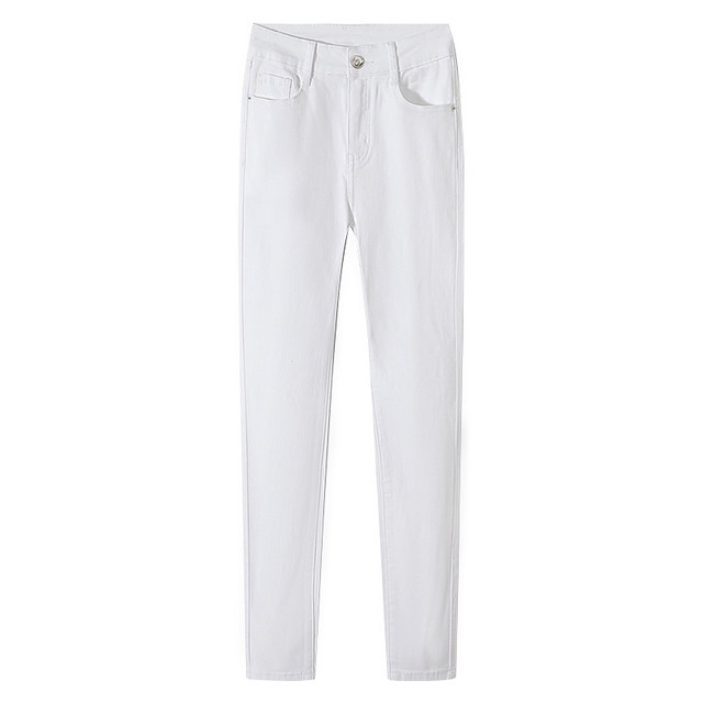 Spring and summer white 80-9-point small tight leggings