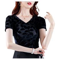 Latin dance tops for women adult short-sleeved dance clothes new square dance modern dance practice clothes ballroom dance clothes