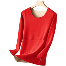 Pregnant womens birth year thermal underwear set plus velvet thickened autumn clothes and autumn pants pregnancy pajamas red velvet confinement clothes
