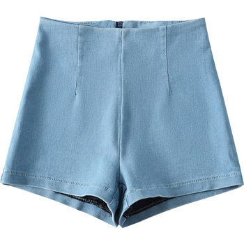 ແອວສູງ hip ຍົກ denim ສັ້ນ stretch denim summer