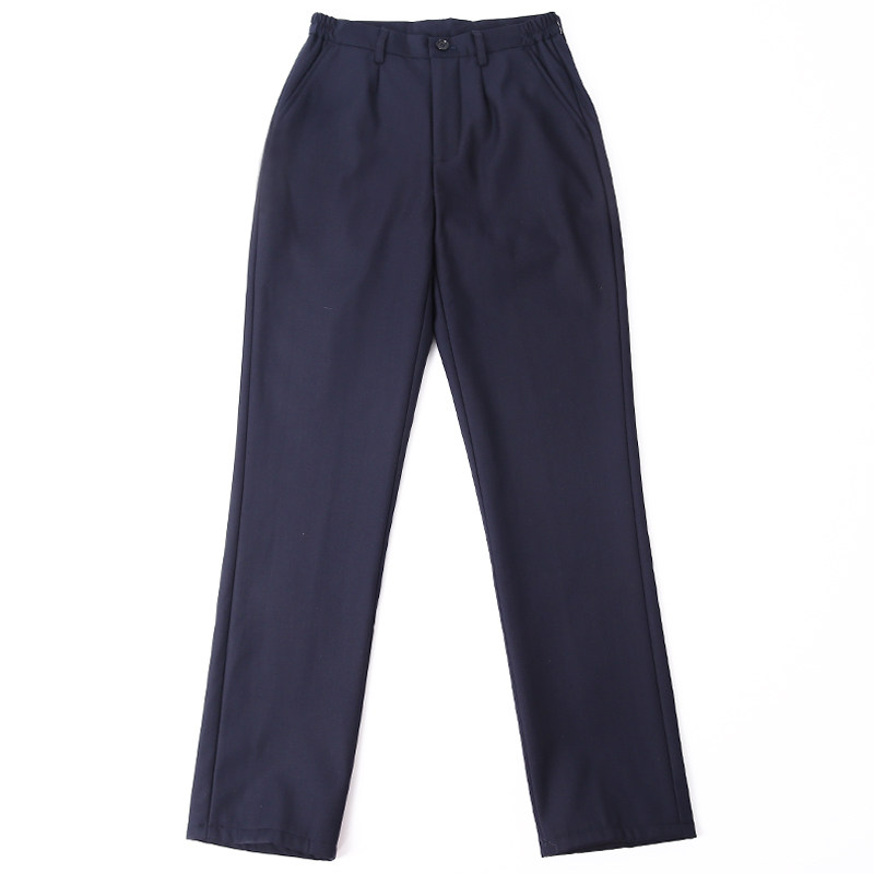 Suit pants navy blue with a hint of black and a hint of blue overalls straight-leg pants