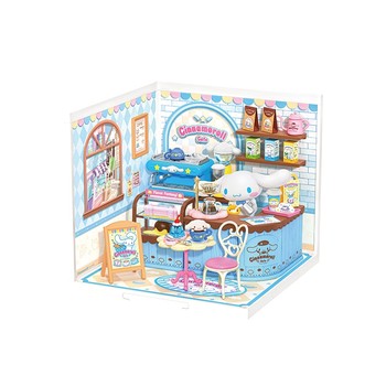 Jiumu Miscellaneous Goods Club Sanrio Super World Cinnamoroll Coffee Shop Scene Blind Box Dollhouse Assembly Gift