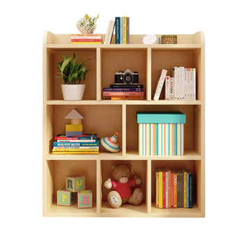 Log-style thickened solid wood bookshelves desktop storage rack