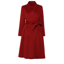 DPLAY (100 woolen coat) 2024 winter red coat double-sided woolen coat Angora red coat