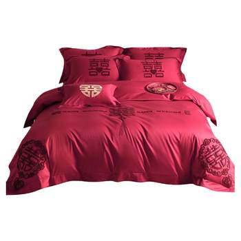 New chinese style double wedding embroidery four-piece set